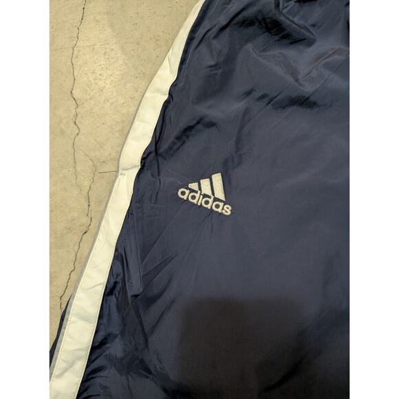 VTG Y2K Adidas Team Track Pants Mens L Navy Mesh Lined Flaws - Picture 4 of 8